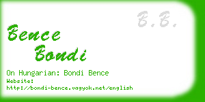 bence bondi business card